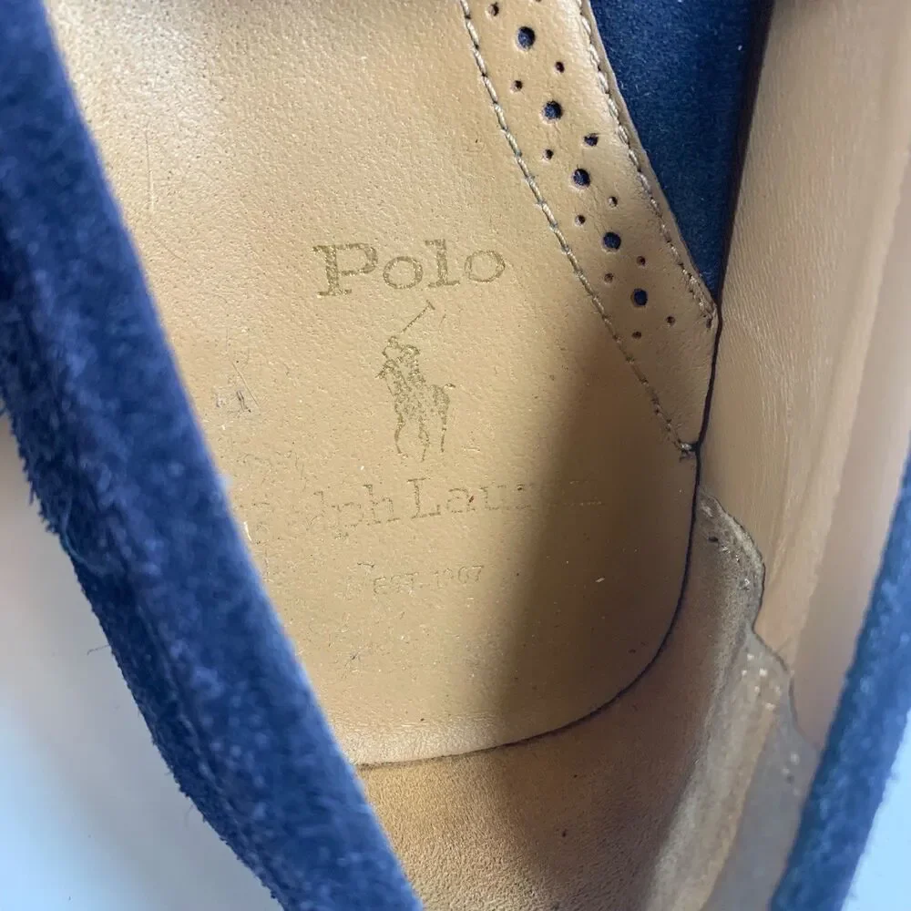 Polo Ralph Lauren Anders Suede Penny Drivers Men's Shoes Navy Blue Size 8 D